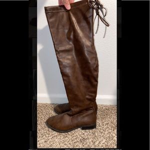 Size nine brown knee high boots